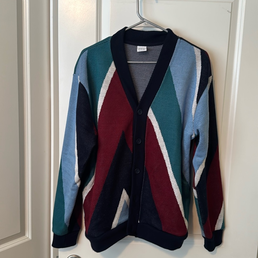 Zara Men's Colorful Geometric Cardigan